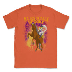 Majestically Spooky Witch & Unicorn Halloween Funn Unisex T-Shirt - Orange