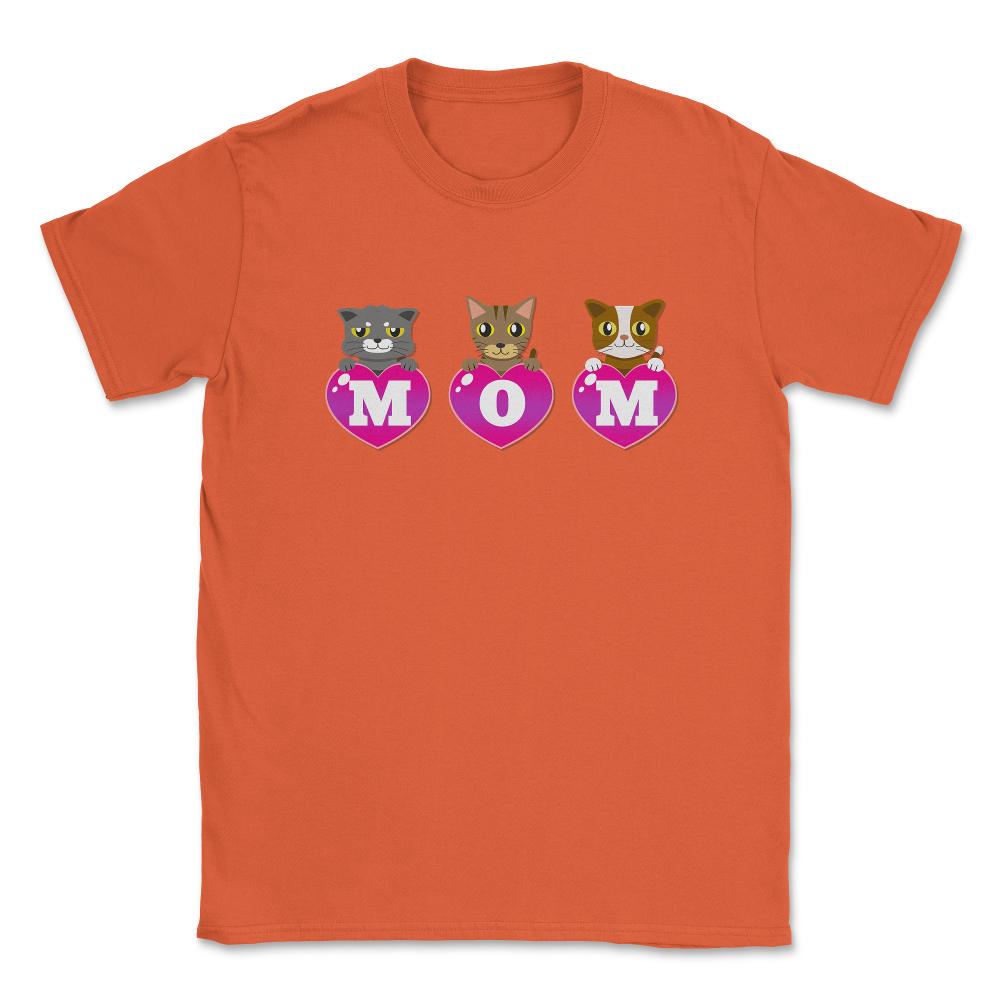 Mom Cat lover hearts Unisex T-Shirt - Orange