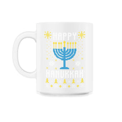 Happy Hanukkah Ugly Christmas design Style Funny product - 11oz Mug - White
