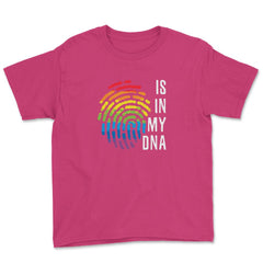Is In My DNA Rainbow Flag Gay Pride Fingerprint Design design Youth - Heliconia