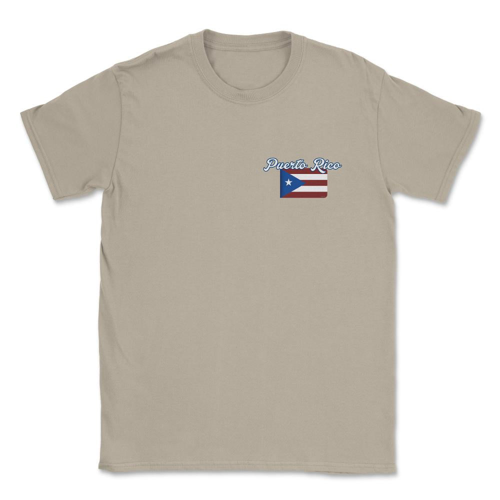 Puerto Rico Flag Rounded Edges Pocket graphic Unisex T-Shirt - Cream