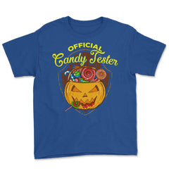Official Candy Tester Trick or Treat Halloween Fun Youth Tee - Royal Blue
