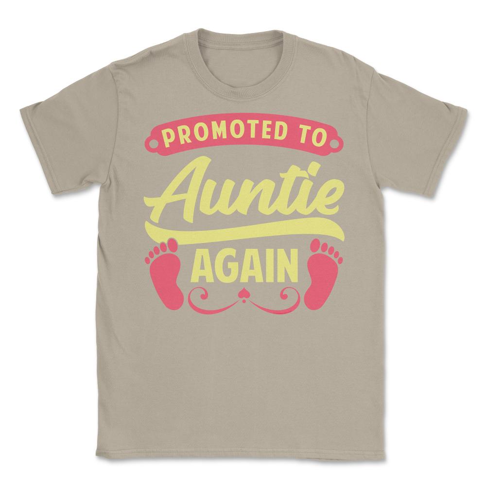 Funny Promoted To Auntie Again Pregnancy Announcement Aunt graphic - Cream