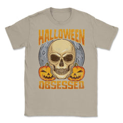 Halloween Obsessed Creepy Skull & Jack o lanterns Unisex T-Shirt - Cream