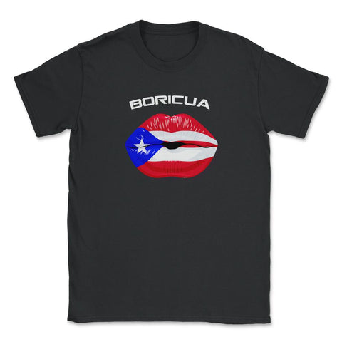 Boricua Kiss Puerto Rico Flag T-Shirt  Unisex T-Shirt - Black