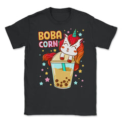 Boba Tea Bubble Tea Cute Kawaii Unicorn Gift design Unisex T-Shirt - Black