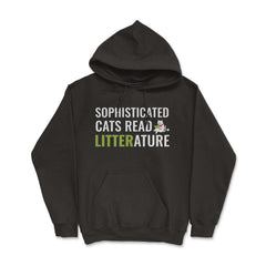 Sophisticated Cat Reading a Book Funny Gift product - Hoodie - Black