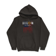 Patriotic Bitcoin Billionaire USA Flag Grunge Retro Vintage design - Hoodie - Black