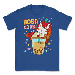 Boba Tea Bubble Tea Cute Kawaii Unicorn Gift design Unisex T-Shirt - Royal Blue