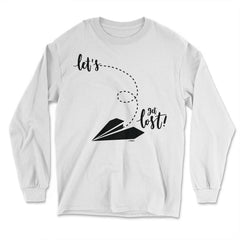 Let's get lost! graphic Novelty tee by No Limits prints - Long Sleeve T-Shirt - White