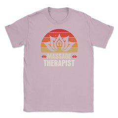 Massage Therapist Lotus Flower Retro Vintage product Unisex T-Shirt - Light Pink