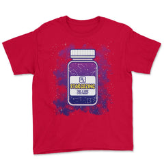 Stargazing Pill Bottle Aesthetic Pill Theme Design graphic Youth Tee - Red