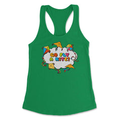 Go fly a kite! Kite Flying Colorful Design graphic Women's Racerback - Kelly Green