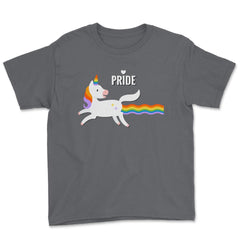 Rainbow Unicorn Gay Pride Month t-shirt Shirt Tee Gift Youth Tee - Smoke Grey