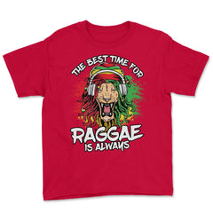 The Best Time For Reggae Is Always Lion Reggae & Rasta Music print - Red