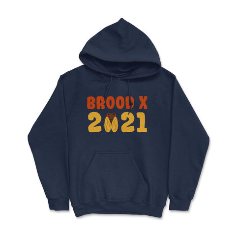 Cicada Brood X 2021 Reemergence Theme Design graphic Hoodie - Navy
