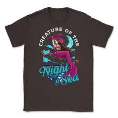 Mermaid Witch Creature of the Night & Sea Unisex T-Shirt - Brown
