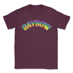 Gaybow Rainbow Word Art Gay Pride t-shirt Shirt Tee Gift Unisex - Maroon