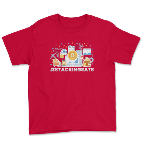 #StackingSats Bitcoin Blockchain Cryptocurrency For Fans design Youth - Red