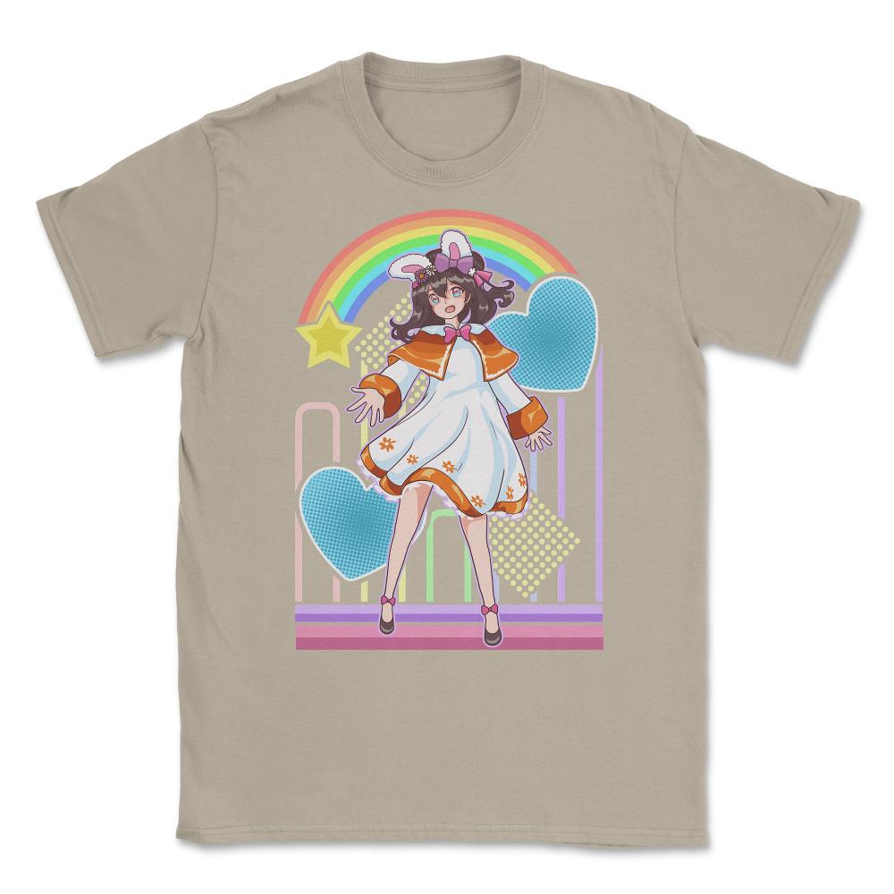 Lolita Fashion Themed Bunny Girl Anime Design print Unisex T-Shirt - Cream