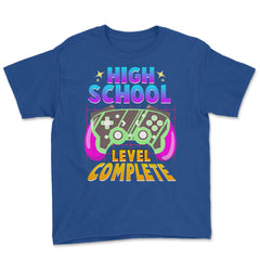 High School Complete Video Game Controller Graduate product Youth Tee - Royal Blue