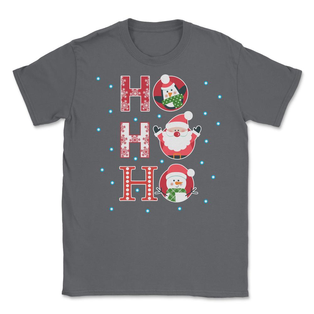 HO HO HO Christmas Funny Humor T-Shirt Tee Gift Unisex T-Shirt - Smoke Grey