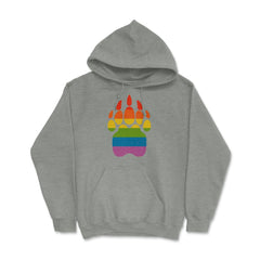 Bear Rainbow Flag Paw Gay Pride design Hoodie - Grey Heather