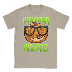 Halloween Nerd Funny Jack O-Lantern with Eyeglasse Unisex T-Shirt - Cream