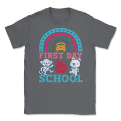Welcome Back To School First Day of School Teachers & Kids print - Smoke Grey