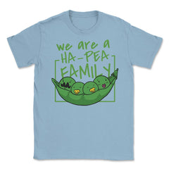 We Are A Ha-Pea Family Peas Inside A Pod Happy Foodie Pun product - Light Blue