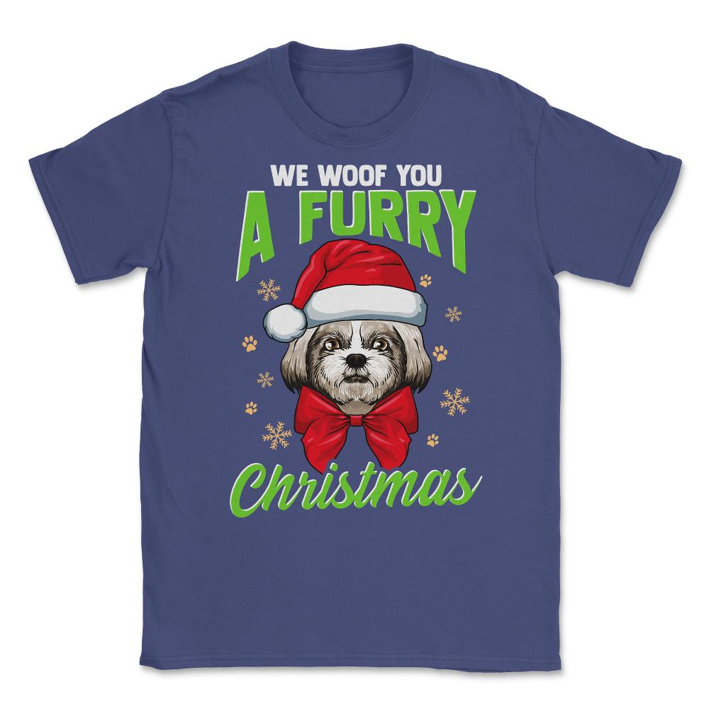 We Woof You a Merry Christmas Funny Shih Tzu Unisex T-Shirt - Purple