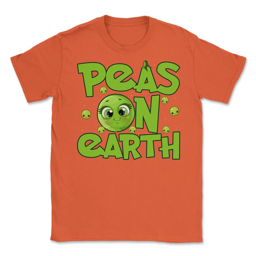 Peas On Earth Funny Peace On Earth Foodie Pun Meme print Unisex - Orange