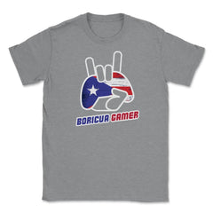 Puerto Rico Flag Boricua Gamer Fun Humor T-Shirt Tee Shirt Gift - Grey Heather