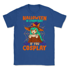 Halloween Cute Chibi Anime Witch Cosplay Manga Unisex T-Shirt - Royal Blue
