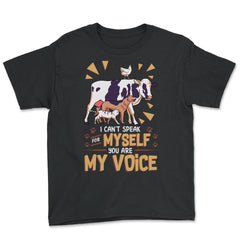 I Can’t Speak For Myself You Are My Voice Retro Vintage design - Youth Tee - Black