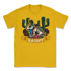 Day of Dead Rabbit Halloween Costume Design product Unisex T-Shirt - Gold