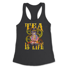 Steampunk Anime Girl Tea Is Life Mechanical Gears Industrial product - Black