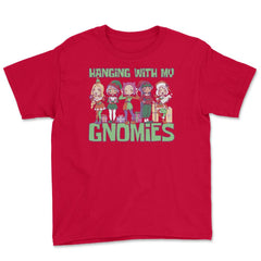 Hanging With My Gnomies Cute Kawaii Anime Gnomes product Youth Tee - Red