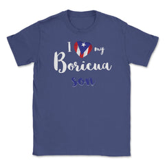 I love my Boricua Son Valentine T-Shirt Unisex T-Shirt - Purple