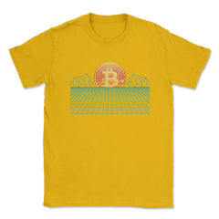 Bitcoin Retro 80s Aesthetic Vaporwave Theme For Crypto Fans product - Gold