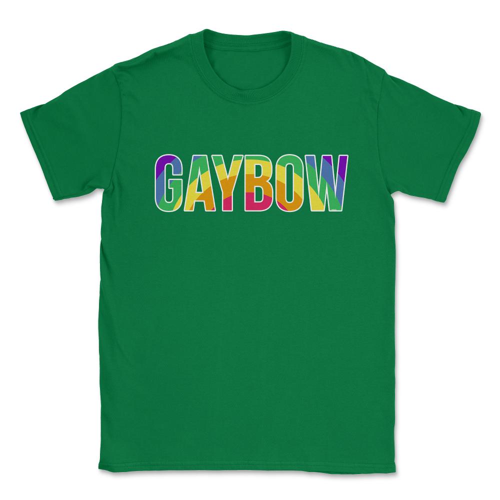 Gaybow Rainbow Word Gay Pride Month t-shirt Shirt Tee Gift Unisex - Green
