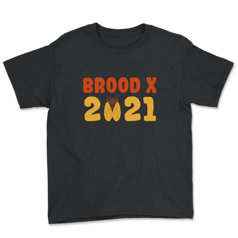 Cicada Brood X 2021 Reemergence Theme Design graphic Youth Tee - Black