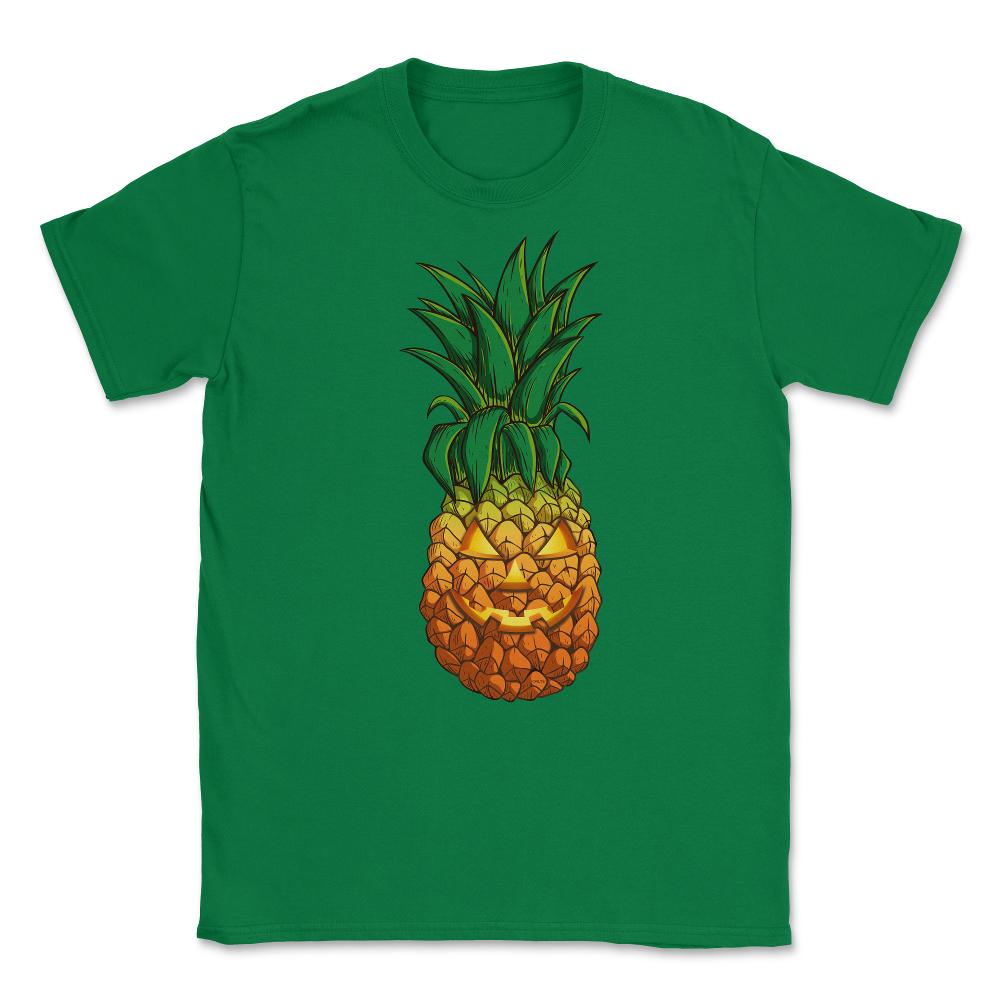 Jack o' lantern Tropical Pineapple Halloween T Shirt  Unisex T-Shirt - Green