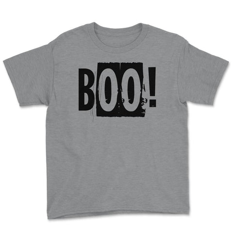 Boo! Word Halloween costume T-Shirt Tee Gift Youth Tee - Grey Heather