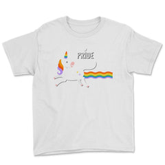 Rainbow Unicorn Gay Pride Month t-shirt Shirt Tee Gift Youth Tee - White