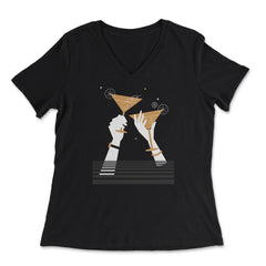 Happy New Year's Toast T-Shirt - Women's V-Neck Tee - Black