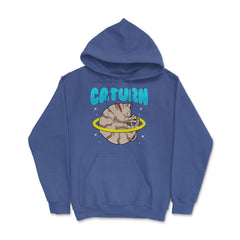 Caturn Cat in Space Planet Saturn Kitty Funny Design design Hoodie - Royal Blue