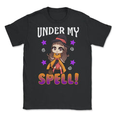 Under my Spell Cute & Funny Halloween Witch Unisex T-Shirt - Black