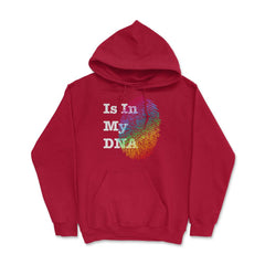 Is In My DNA Rainbow Flag Gay Pride Fingerprint Design graphic Hoodie - Red