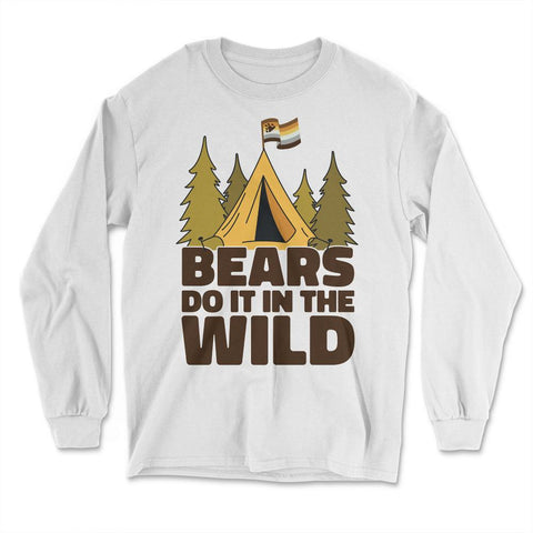 Bear Brotherhood Flag Bears Do It In The Wild Gay Pride design - Long Sleeve T-Shirt - White